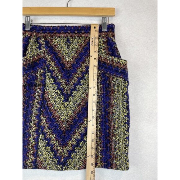 James Coviello Boucle Colorful Pencil Skirt Womens Size 6 Pockets Lined Wool - Picture 5 of 5